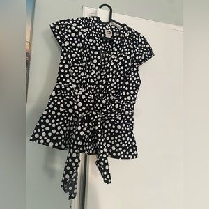 ❤️❤️ Anne Klein Pok a Dot Button Up Short Sleeve Shirt